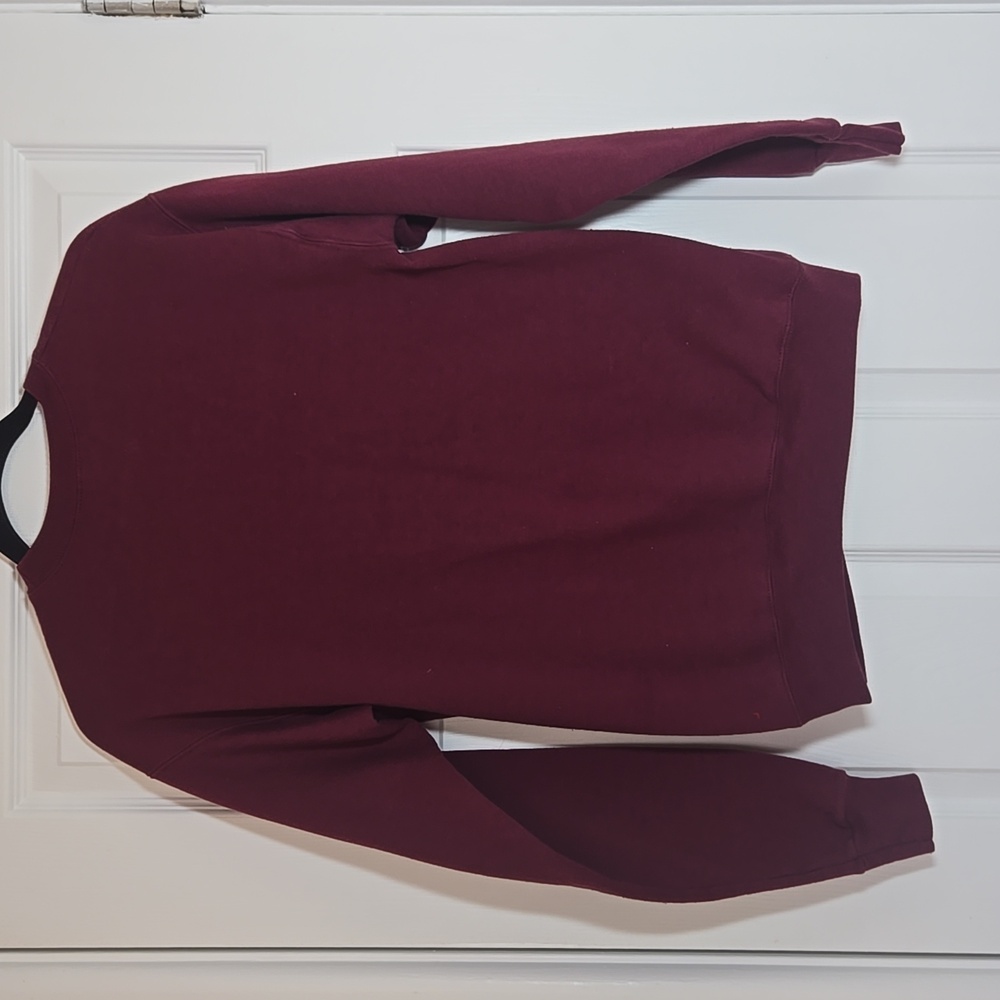 Hanes EcoSmart Maroon Crewneck Sweatshirt Cotton Blend Unisex S - Picture 4 of 10
